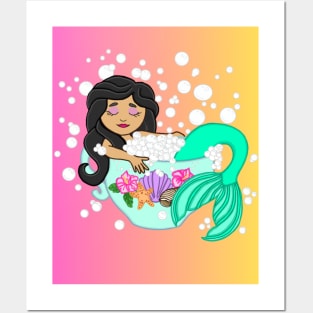 Teacup Mermaid (sunset) Posters and Art